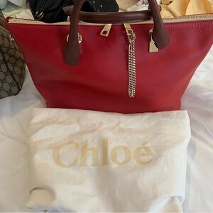 Chloe Bailey tote in Red like new!